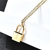 304 Stainless Steel Rolo Chain Pendant Necklaces NJEW-S444-01G-09-4