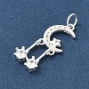 925 Sterling Silver Pave Clear Cubic Zirconia Pendants STER-G049-01A-S-2