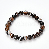 Natural Striped Agate/Banded Agate Beaded Stretch Bracelets BJEW-Q692-03I-6