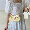 2Pcs Alloy Enamel Pink and Plum Strawberry Charm Cable Chain Bag Decorative Chains HJEW-BBC0001-30-6