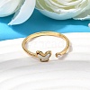 304 Stainless Steel & Natural Shell & Imitation Pearl Cuff Rings for Women RJEW-G372-01G-04-1