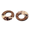 Transparent Resin & Walnut Wood Pendants RESI-TAC0017-74-B02-3