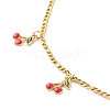 Dainty Cherry Alloy Enamel Pendant Necklace for Teen Girl Women NJEW-JN03757-01-5
