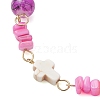 Glass & Natural Freshwater Shell Beaded Link Chain Bracelets BJEW-JB13393-4