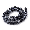 Natural Snowflake Obsidian Beads Strands X-G-S259-20-8mm-2