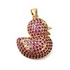 Rack Plating Brass Micro Pave Cubic Zirconia Pendants ZIRC-F142-01G-03-1