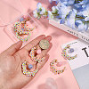 8Pcs 2 Colors Glass Seed Beads & Resin Pendants PALLOY-CA00039-3