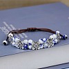 Alloy & Handmade Porcelain Bead Braided Bead Bracelets for Women FS-WGAE4F4-08-1