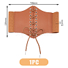 Imitation Leather Wide Elastic Chain Belt AJEW-WH0314-148B-2