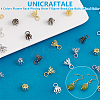 64Pcs 4 Colors Flower Rack Plating Brass Filigree Bead Cap Bails KK-UN0002-89-4