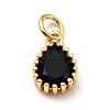 Brass Micro Pave Cubic Zirconia Pendants X-ZIRC-D120-01G-01-2