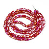 Electroplate Opaque Solid Color Glass Beads Strands EGLA-N002-25-B02-2