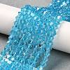 Transparent Electroplate Glass Beads Strands EGLA-A039-T6mm-B19-4