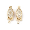 Brass Micro Pave Clear Cubic Zirconia Box Clasps KK-L255-02G-01-1