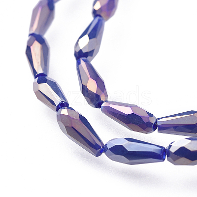 Electroplated Opaque Glass Beads Strands EGLA-L015-FR-B04-1
