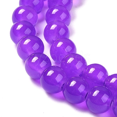 Baking Paint Imitation Jade Glass Round Bead Strands X-DGLA-Q021-8mm-27-1