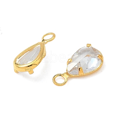 Brass Micro Pave Cubic Zirconia Charms KK-S336-01G-A-1