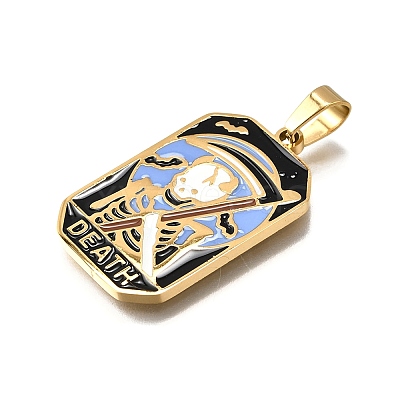 Tarot 304 Stainless Steel Enamel Pendants STAS-M119-09T-G-1