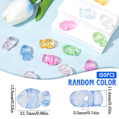 100Pcs Transparent Acrylic Beads TACR-SP0001-24-1