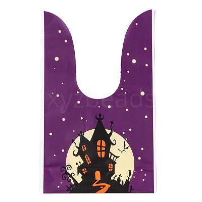 100Pcs Rabbit Shaped Halloween Candy Plastic Bags ABAG-U001-02K-1