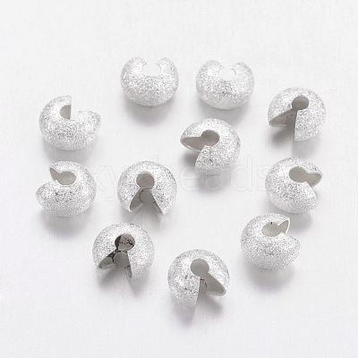 Brass Crimp Beads Covers KK-G017-S-1
