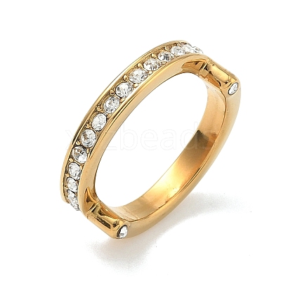 304 Stainless Steel Micro Pave Cubic Zirconia Finger Rings for Women RJEW-F205-01E-G-1