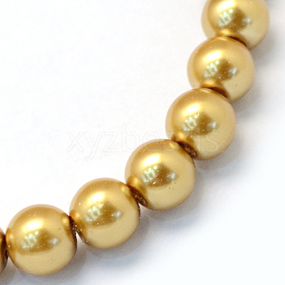 Baking Paint Pearlized Glass Pearl Round Bead Strands X-HY-Q003-12mm-08-1