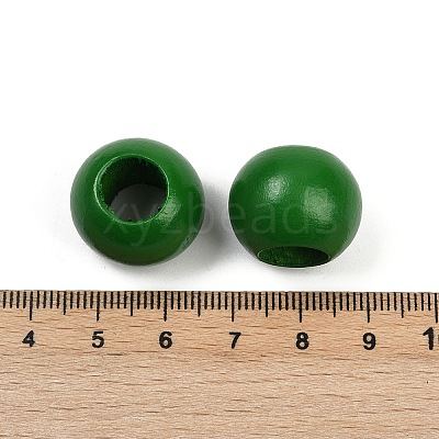 Spray Painted Wood European Beads WOOD-F017-05I-1