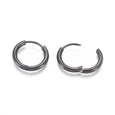 304 Stainless Steel Huggie Hoop Earrings EJEW-F111B-17mm-B-1