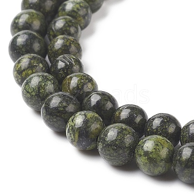 Natural Serpentine/Green Lace Stone Beads Strands G-S259-15-6mm-1-1