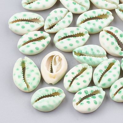 Printed Cowrie Shell Beads SHEL-S274-02C-1