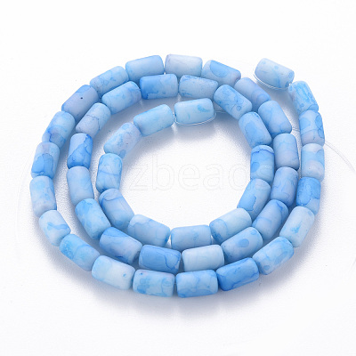 Opaque Baking Paint Crackle Glass Beads Strands FGLA-T004-01H-1