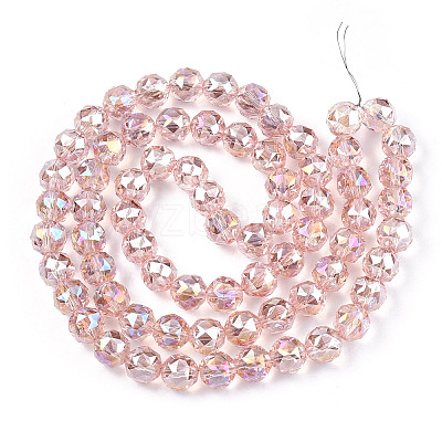 Electroplate Transparent Glass Beads Strands EGLA-T020-16C-1