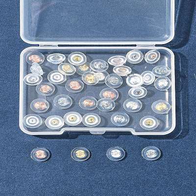 40Pcs 4 Colors Long-Lasting Plated Brass Silicone Ear Nuts KK-FS0001-49-1