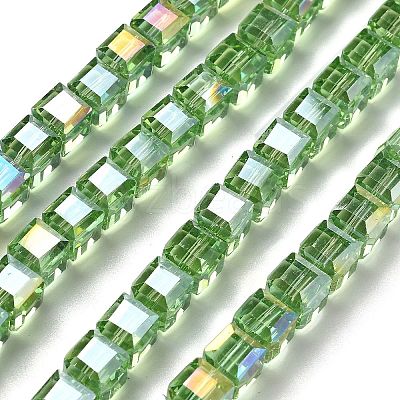 Electroplate Glass Beads Strands EGLA-H108-01A-AB03-1