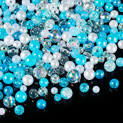 Transparent & Opaque Acrylic Bead OACR-TAC0002-08C-1