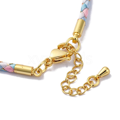 Polyester Cord Braided Bracelet Makings MAK-Z003-01G-02-1