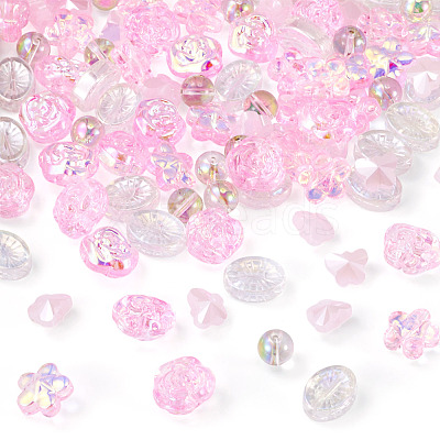 100Pcs 5 Styles Electroplate Transparent Glass Beads EGLA-TA0013-35B-1