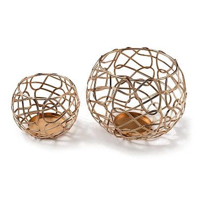 2Pcs 2 Styles Iron Candle Holder AJEW-GA0002-81-1