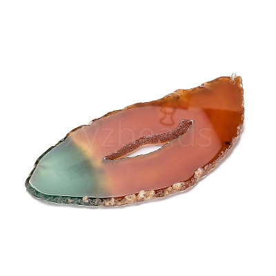 Chakra Natural Dyed Agate Piece Hanging Ornament HJEW-R126-01B-1