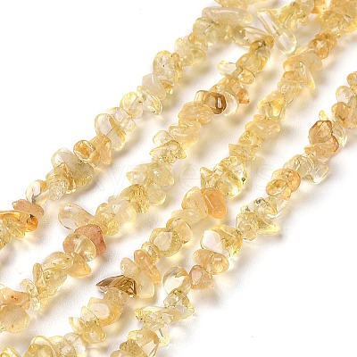Heated Natural Citrine Chip Beads Strands X-G-D093-A03-1