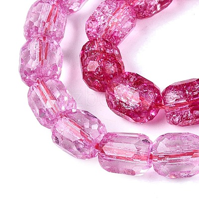 Transparent Crackle Glass Beads Strands GLAA-Q108-04A-09-1