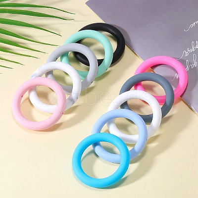 9Pcs Ring Food Grade Eco-Friendly Silicone Focal Beads JX895C-1