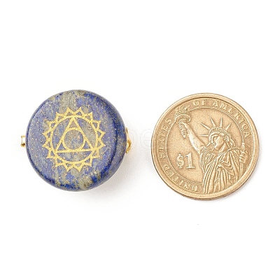 Gemstone Flat Round with Chakra Lapel Pin JEWB-BR00075-1