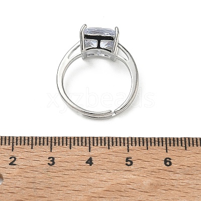Brass & Clear Cubic Zirconia Finger Rings CU-CBA7E55-13P-1