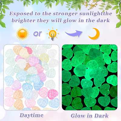 50Pcs Luminous Transparent Acrylic Beads LACR-TA0001-11-1