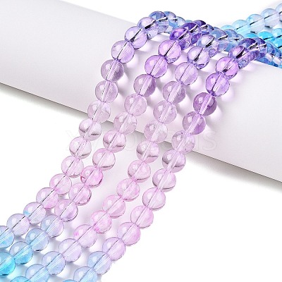 Baking Paint Transparent Glass Beads X-DGLA-M001-8mm-10-1