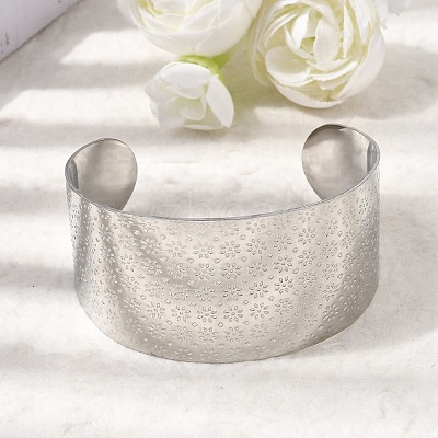 316L Surgical Stainless Steel Cuff Bangles BJEW-D454-01C-P-1