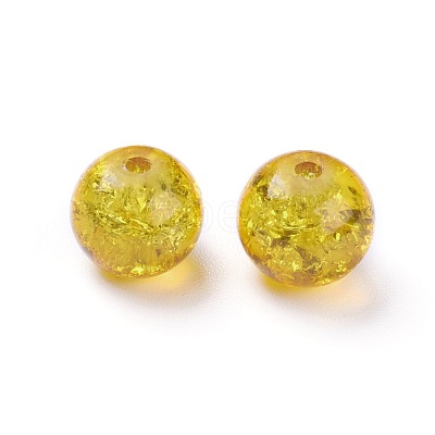 5 Colors Spray Painted & Baking Paint Crackle Glass Beads CCG-X0010-04-8mm-1