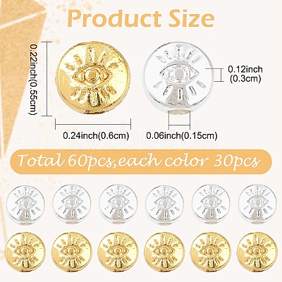 60Pcs 2 Colors Alloy Beads FIND-YW0010-12-1